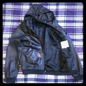 Marc Jacaobs premium leather zip hoodie